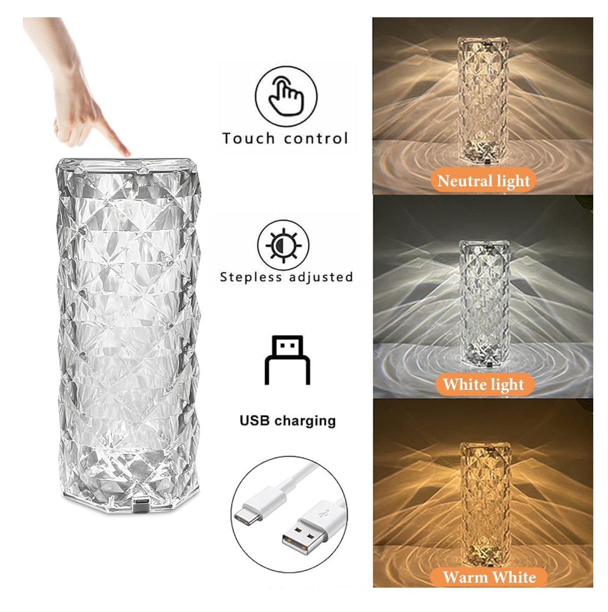 Miniatura 1 de Lampara LED De Mesa Táctil RGB Cristal